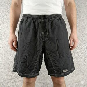 Performance Bike Cargo Shorts Nylon Elastic Waist Drawstring Mesh Liner XL Black
